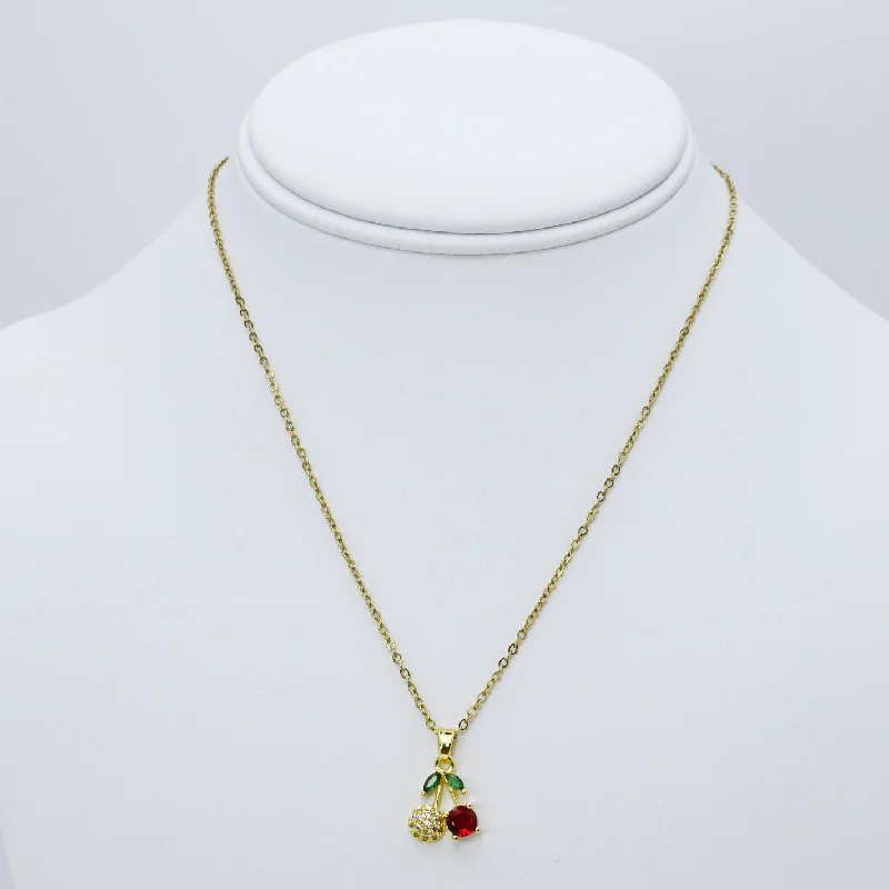 Bridal Pendant Necklace-Sweet Cherry Necklace