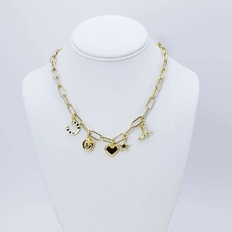 Gold Necklace with Diamonds-Rodeo Radiance Necklace I-63