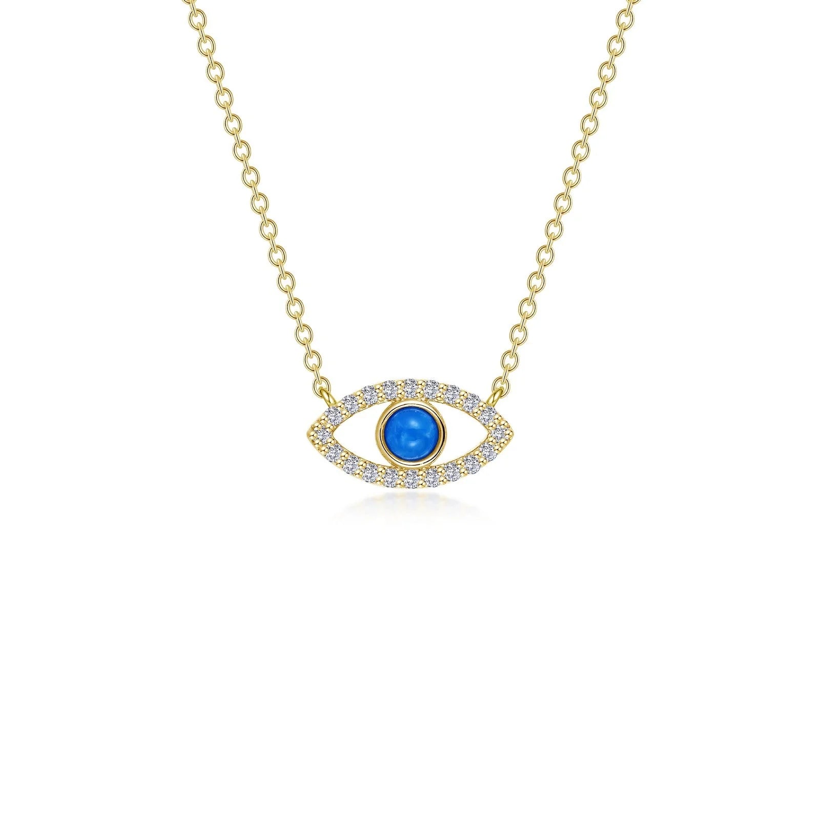 Pearl and Diamond Necklace-Lafonn Reconstituted Turquoise Evil Eye Necklace N0341TQG20