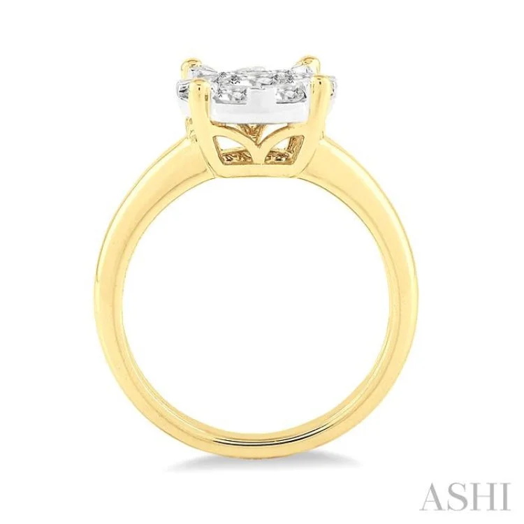 Men's Ring with Diamonds-1/2 Ctw Lovebright Round Cut Diamond Ring in 14K Yellow and White Gold