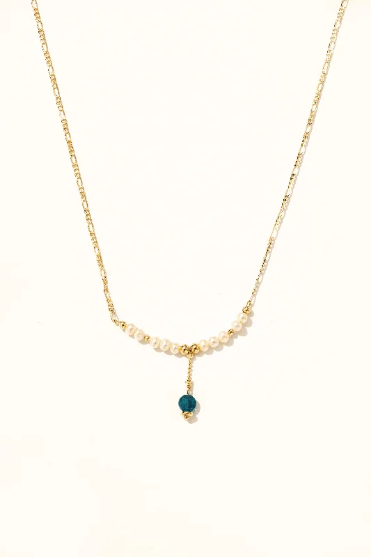 Fashionable Layered Necklace-Apatite Drop Pearl Beaded Necklace