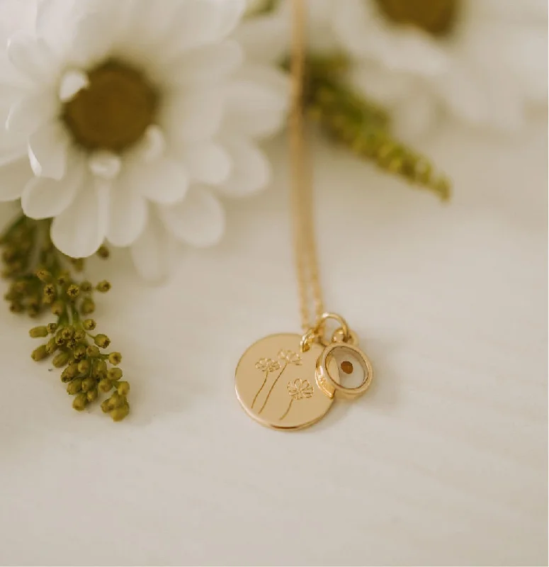 Silver Necklace with Pearls-Buttercup Necklace with Mustard Seed