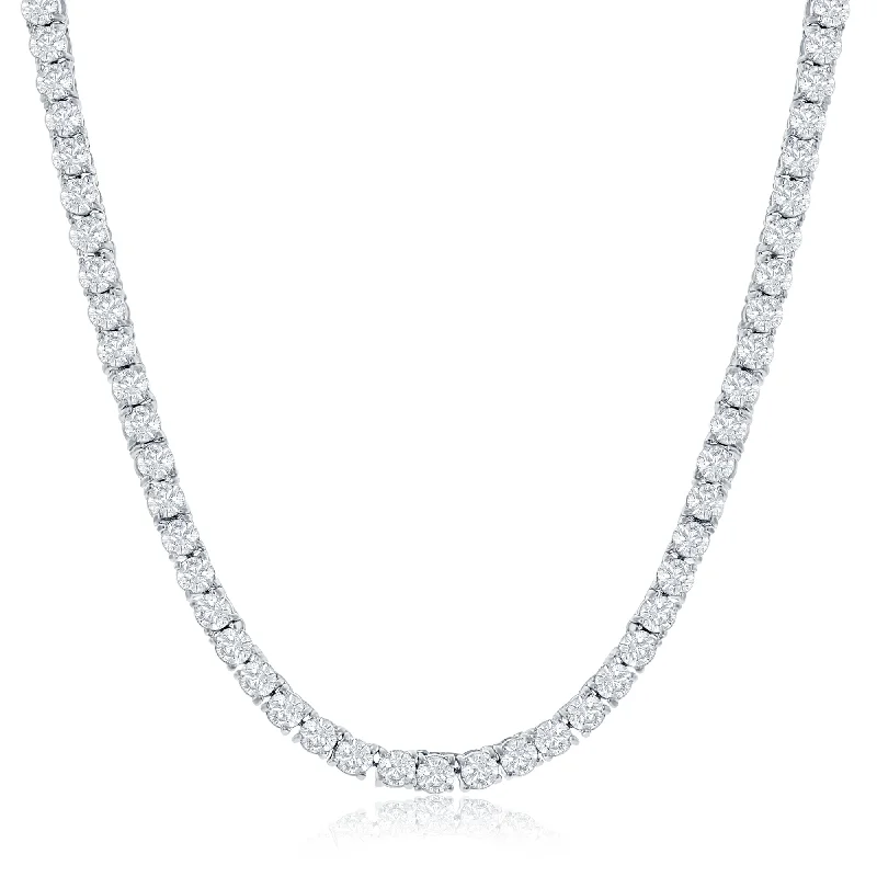 Women’s Layered Necklace-Olivia 18k White Gold Plated Necklace with Simulated Diamond Crystals