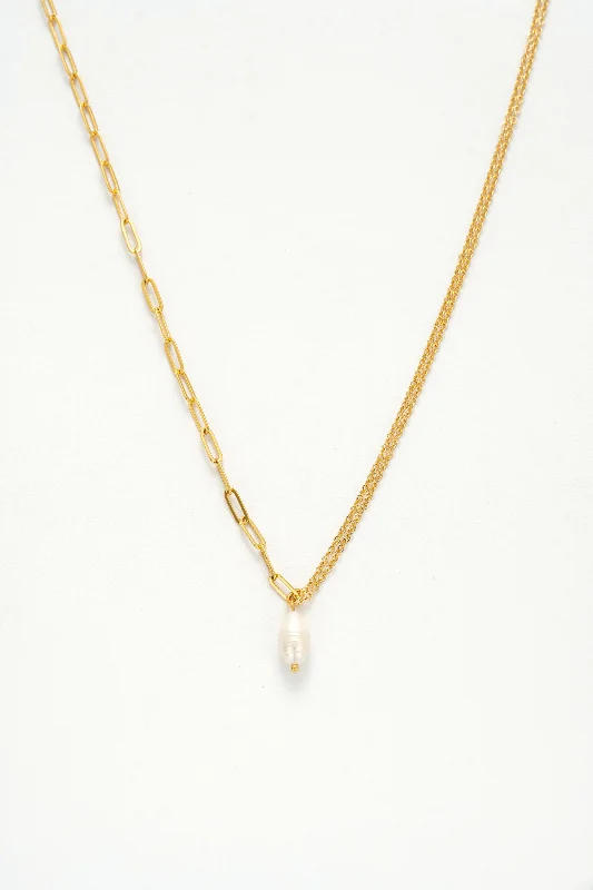 Wedding Necklace with Sapphire-Nadine Baroque Pearl Necklace