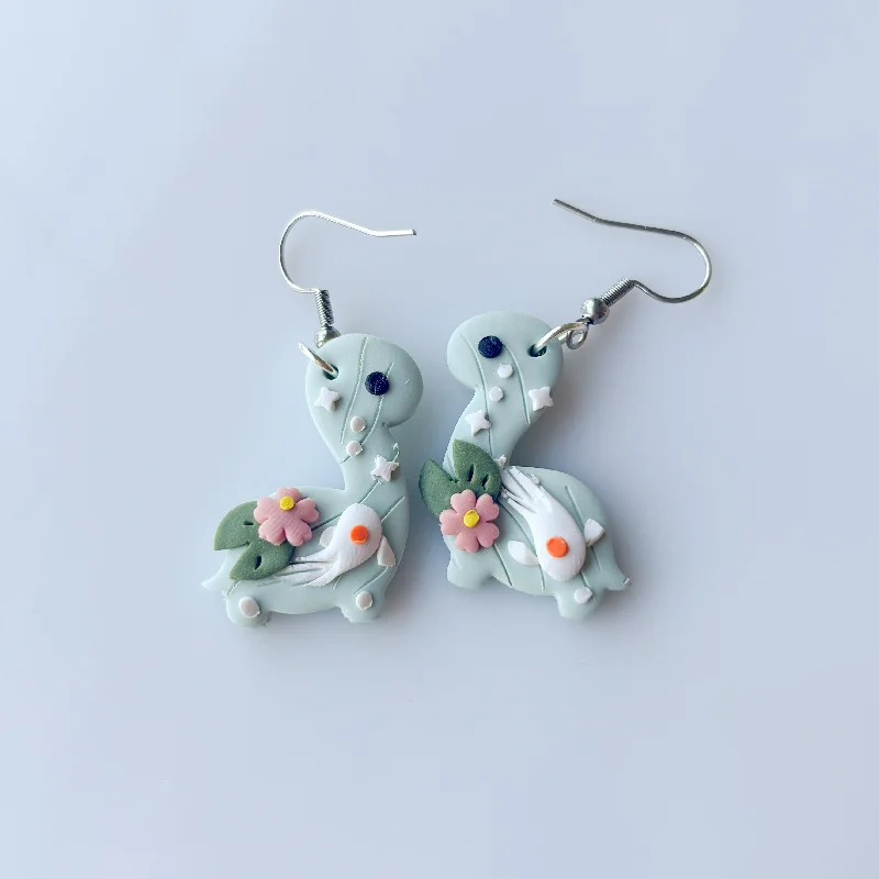 Chic Dangle Earrings-KOI DINO EARRINGS (BRONTO)