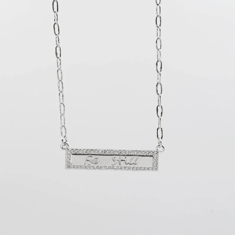 Dainty Pendant Necklace-Be Still Silver Necklace I-36