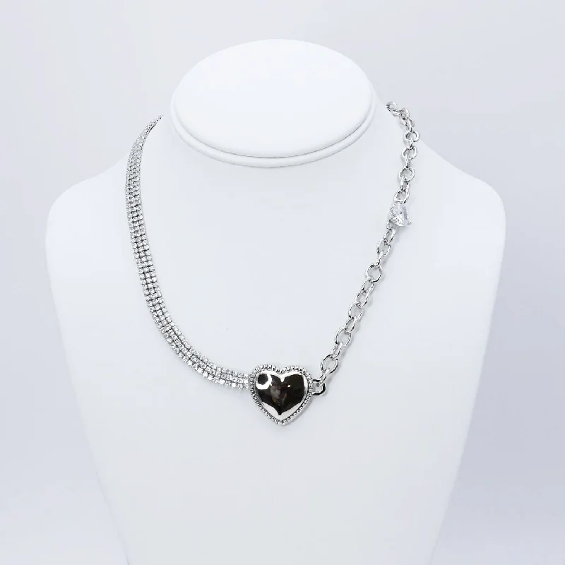 Fashionable Birthstone Necklace-Heart of Light Silver Necklace N25