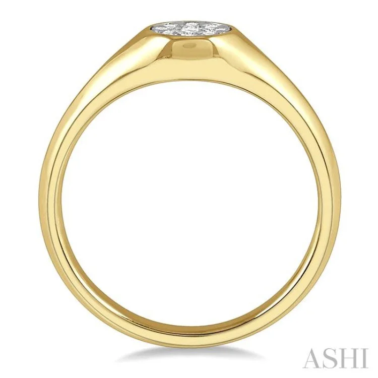 Silver Ring with Sapphire-1/6 ctw Round Shape Lovebright Diamond Ring in 14K Yellow and White Gold