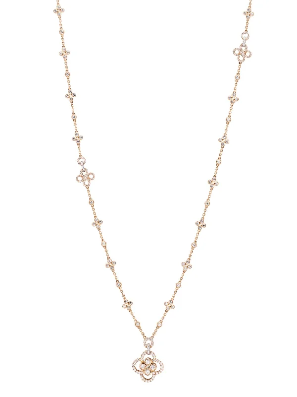 Elegant Necklace for Evening-Be Boodles Long Rose Gold Necklace