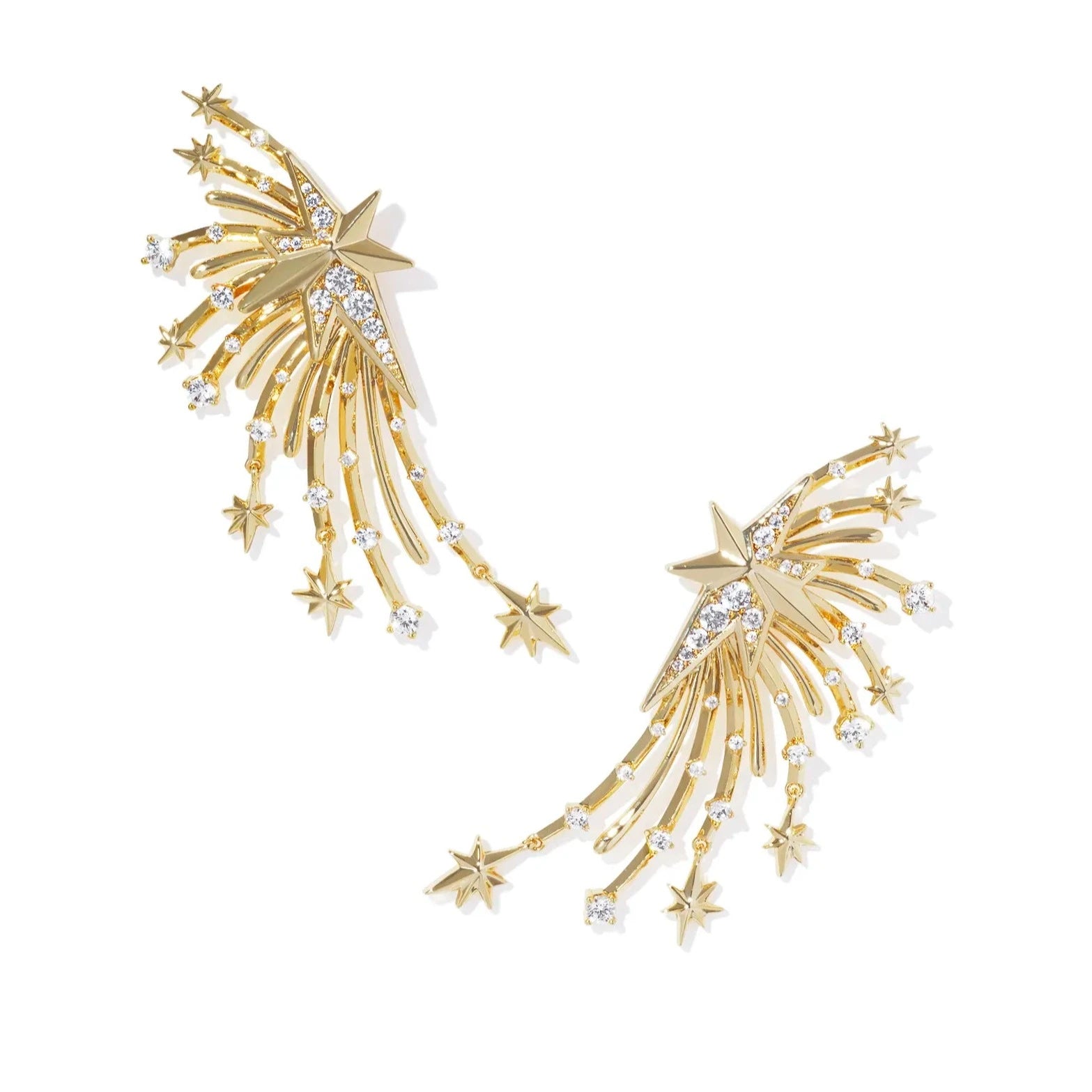 Birthstone Earrings for December-Kendra Scott | Firework Statement Earrings in White Crystal