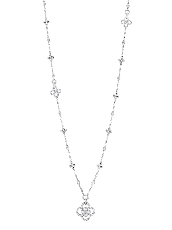 Designer Silver Necklace-Be Boodles Long White Gold Necklace