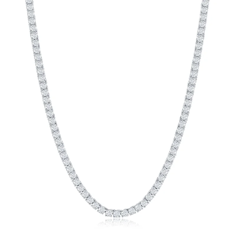 Dainty Gold Necklace-Kaylee 18k White Gold Plated Necklace with Simulated Diamond Crystal