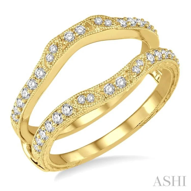 Luxury Engagement Ring Set-1/3 Ctw Round Diamond Insert Ring in 14K Yellow Gold