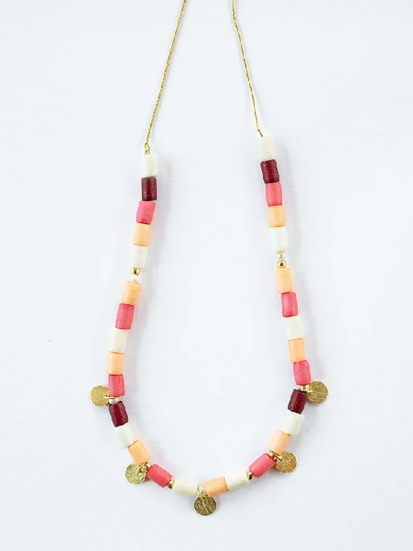 Fashionable Beaded Necklace-Emily Necklace - Coral