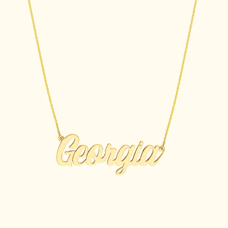 High-Quality Gemstone Necklace-Adjustable Script Name Necklace - 7mm Letters