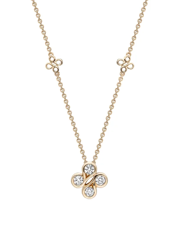 Luxury Diamond Necklace-Be Boodles Mini Yellow Gold Diamond Pendant