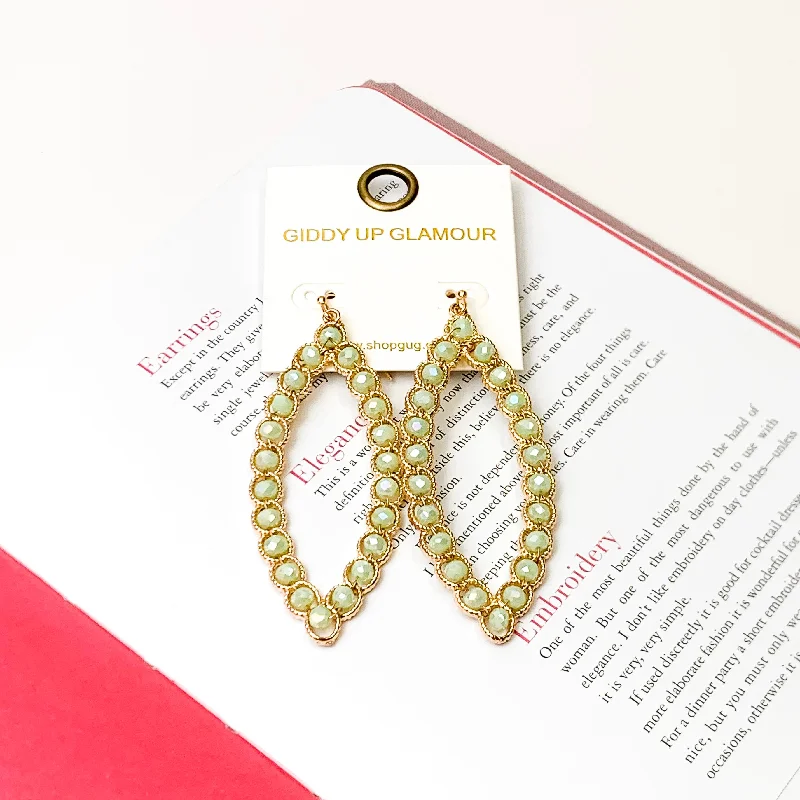 Luxury Drop Earrings-Green Mint Mirage Ellipse Earrings