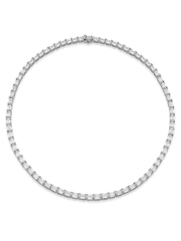 Dainty Pendant Necklace-Classic Ashoka Diamond White Gold Necklace