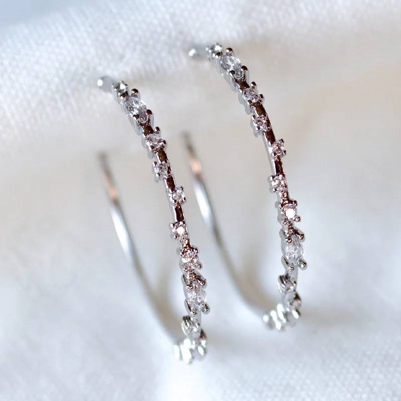 Stylish Hoop Earrings-Kinsey Designs | Chase Large Hoop Earrings in Silver