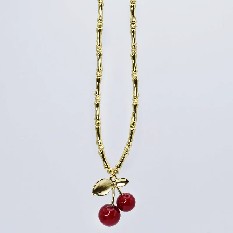 Designer Pendant Necklace-Cherry Pendant Necklace J2