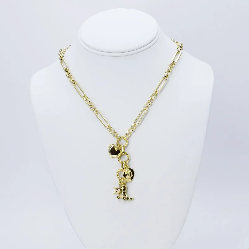 Fashion Jewelry Necklace for Women-Cowgirl Charm Necklace  B17