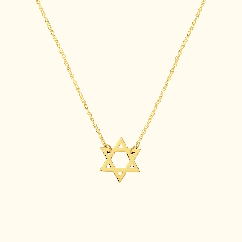 Customizable Silver Necklace-So You Mini Star Of David Adj Necklace