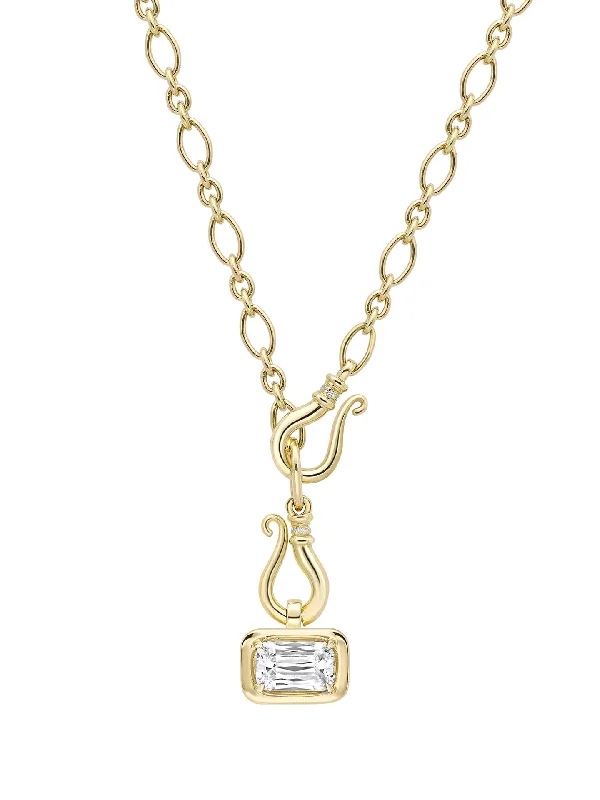 Bridal Necklace with Gemstones-Florentine Ashoka Yellow Gold Diamond Pendant