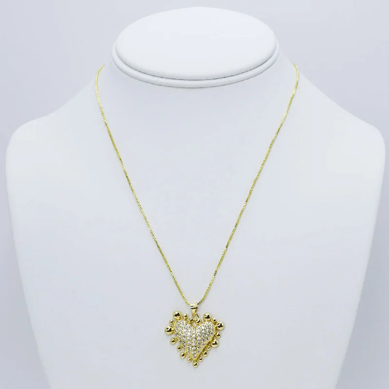 Designer Necklace for Evening-Shining Love Necklace Gold