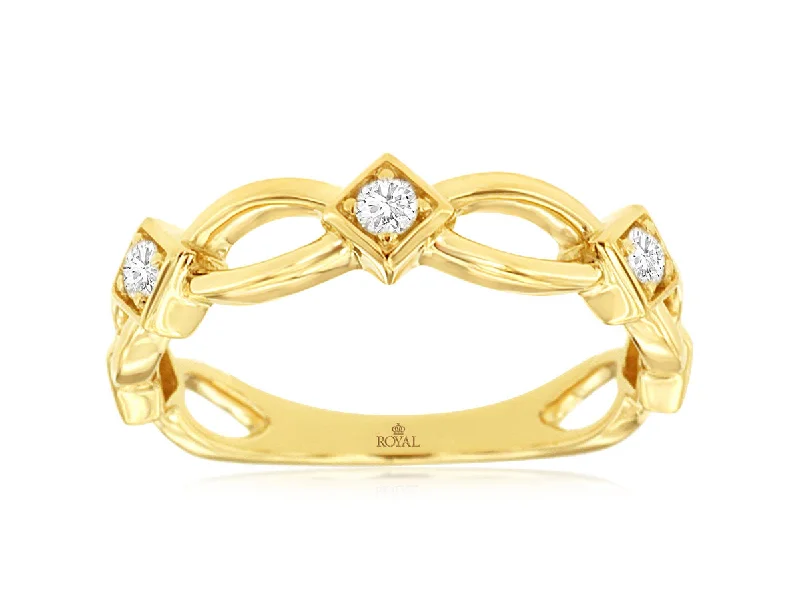 Elegant Wedding Band with Diamonds-0.12 CTW Natural Diamond Ring Yellow Gold