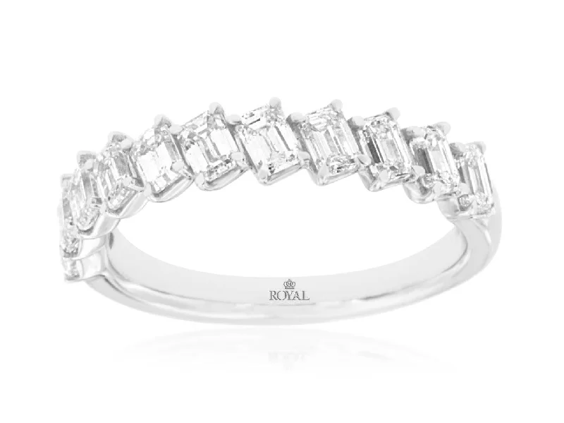 Diamond Ring for Wedding Day-1.65 CTW Natural Diamond Baguette Wedding Band Ring White Gold