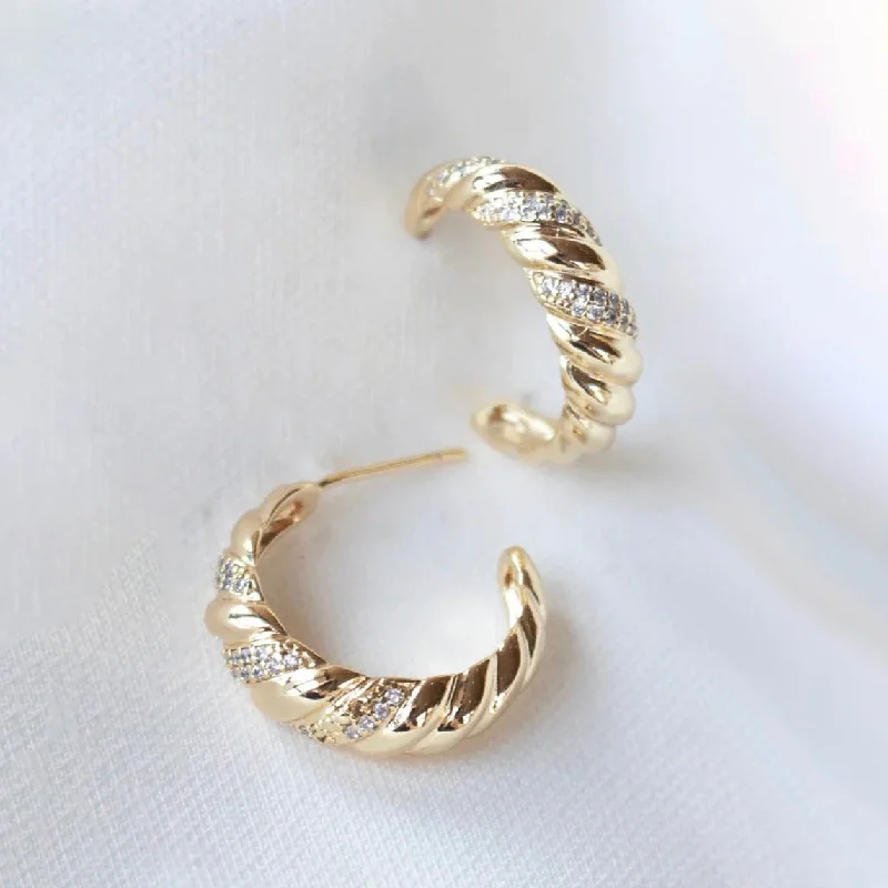 Large Drop Earrings for Weddings-Kinsey Designs | Luca Gold Tone Hoop Earrings