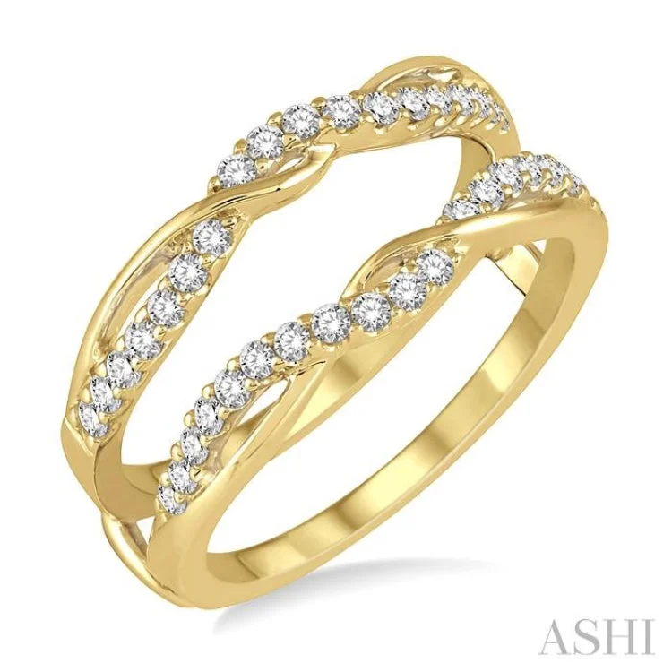 Luxury Wedding Band-3/8 Ctw Round Diamond Insert Ring in 14K Yellow Gold