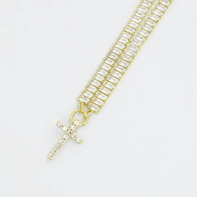 Chic Necklace for Women-Queens Cross Necklace I-31