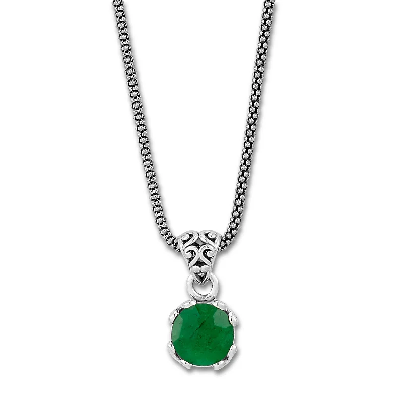 Chic Pearl Necklace-Samuel B. Emerald Birthstone Glow Necklace - May