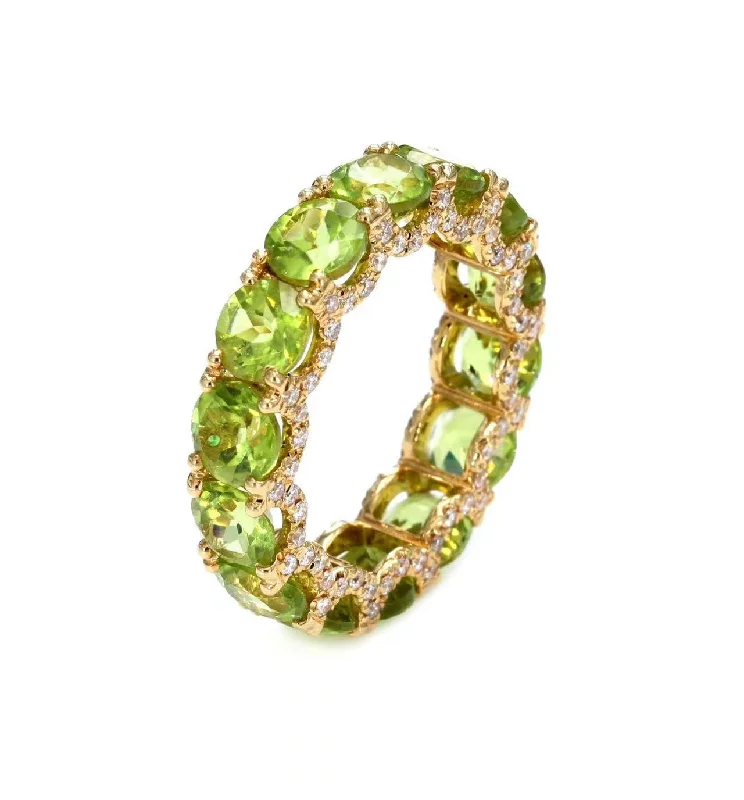 Bridal Engagement Ring-Peridot Eternity Ring