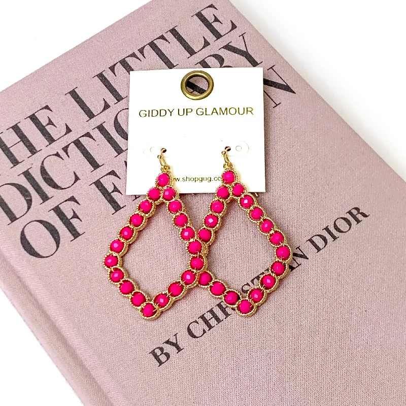 Round Diamond Earrings-Hot Pink Mirage Kite Earrings