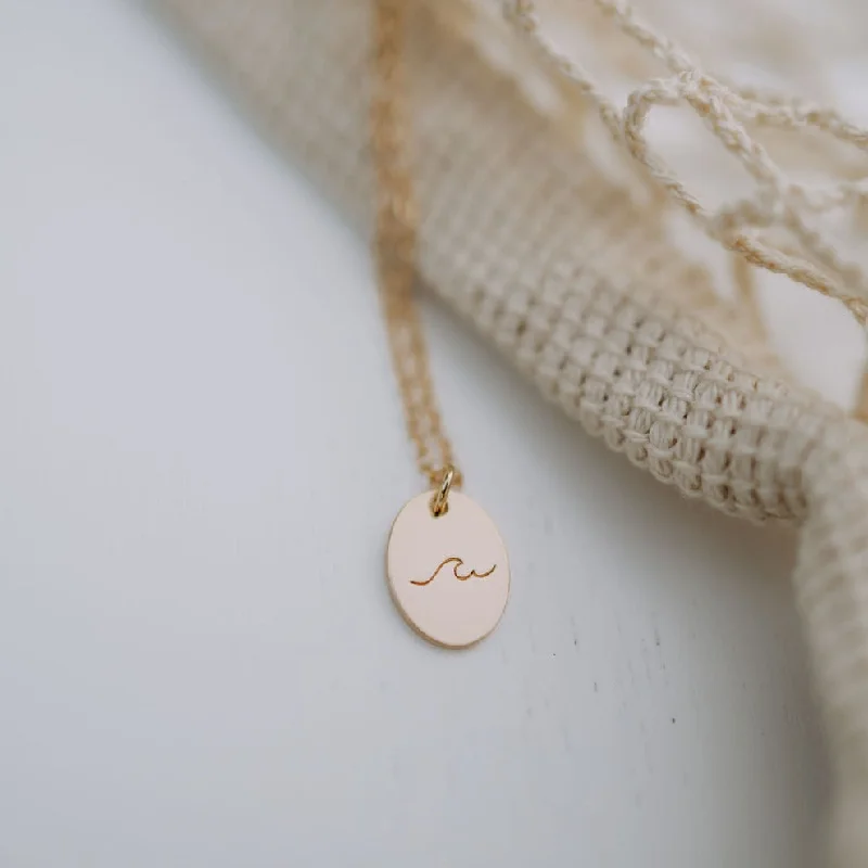 Personalized Pendant Necklace-Pacific Wave Necklace