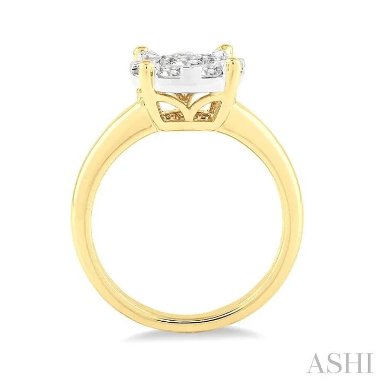 Classic Wedding Ring Set-1/3 Ctw Lovebright Round Cut Diamond Ring in 14K Yellow and White Gold