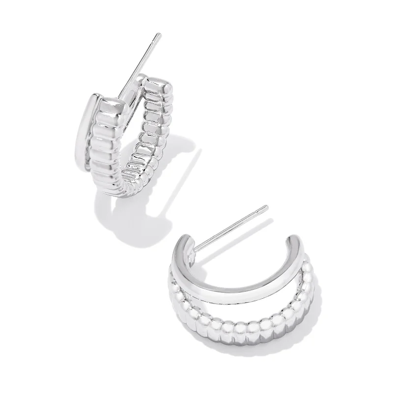 Beautiful Drop Earrings-Kendra Scott | Layne Silver Huggie Earrings