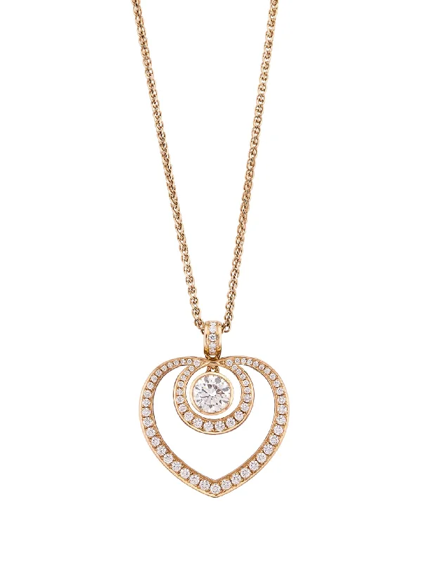 Custom Bridal Necklace-Sophie Open Heart Rose Gold Diamond Pendant