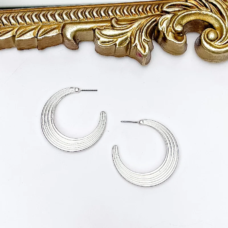 Black Diamond Earrings-Livin' Life Silver Tone Large Hoop Earrings