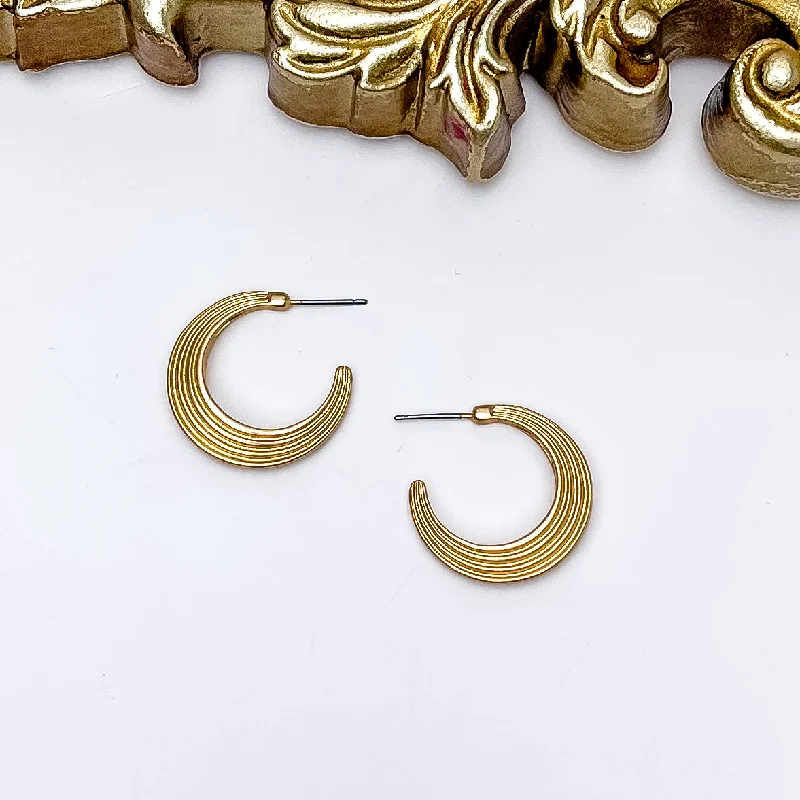 Classic Round Earrings-Livin' Life Gold Tone Small Hoop Earrings