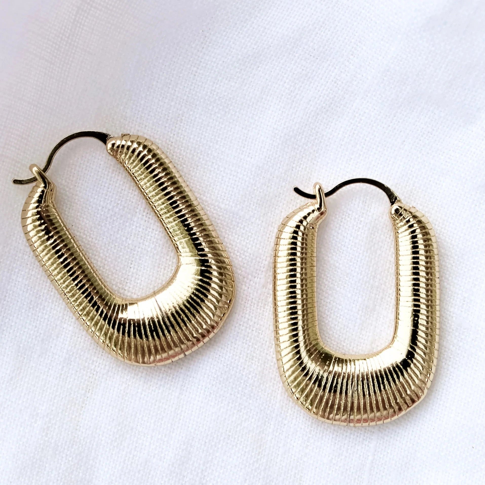 Chic Dangle Earrings-Kinsey Designs | Kepri Gold Tone Ridged Hoop Earrings