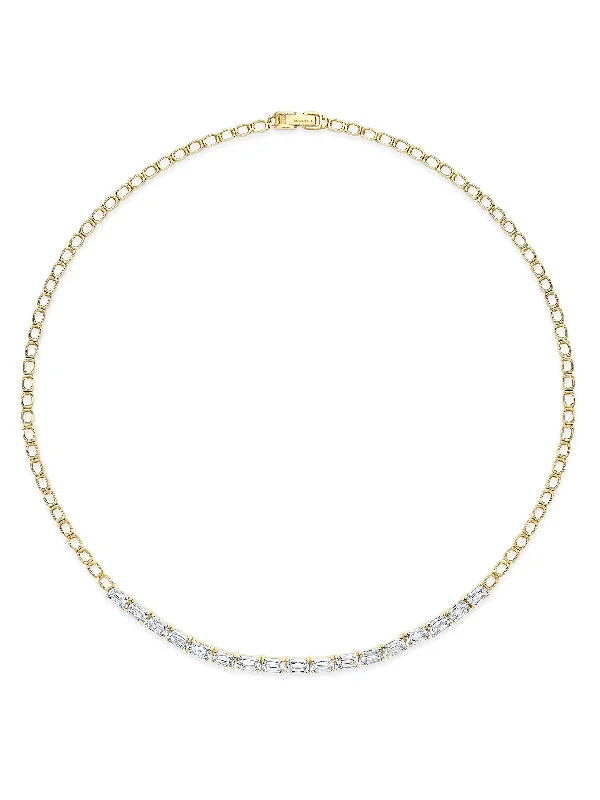 Modern Crystal Necklace-Classic Joni Ashoka Diamond Yellow Gold Necklace