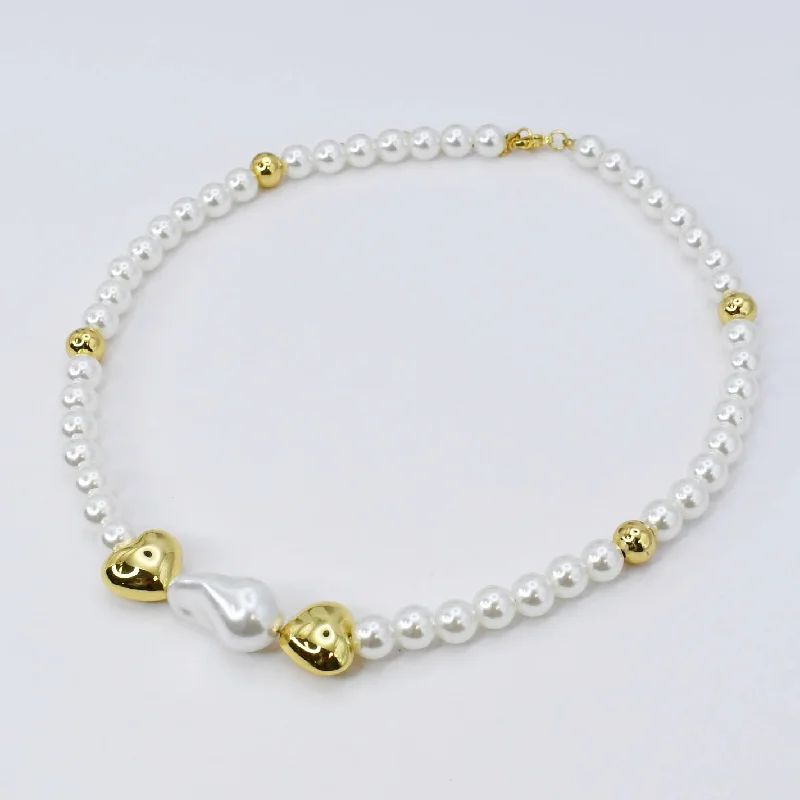 Casual Necklace for Women-Pearl Heartbeat Necklace I-62