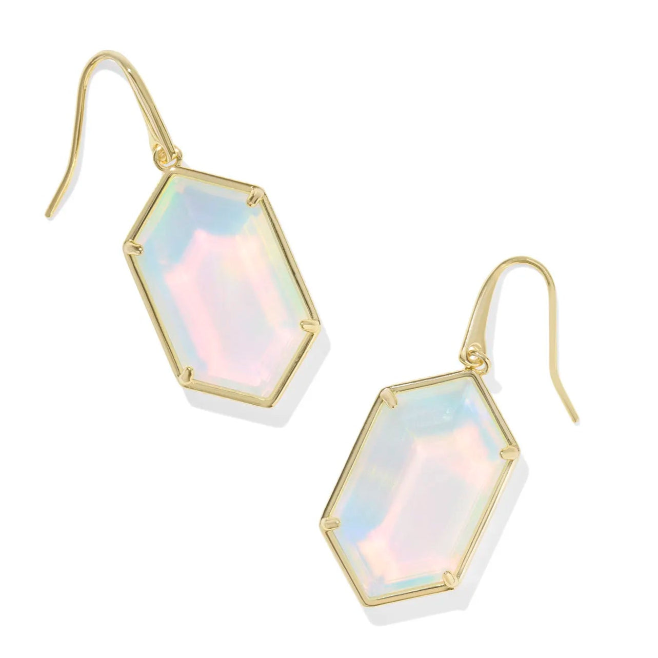 Wedding Earrings with Silver-Kendra Scott | Hallie Gold Drop Earring in Opalite Illusion