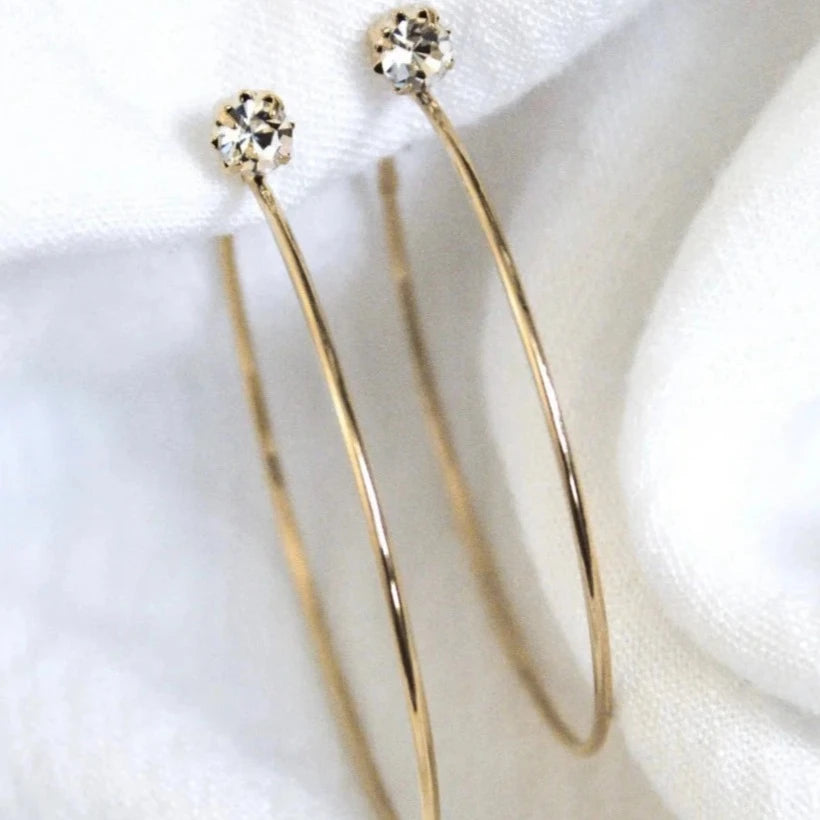 Sparkling Hoop Earrings-Kinsey Designs | Ashton Gold Tone Hoop Earrings with CZ Crystal Studs