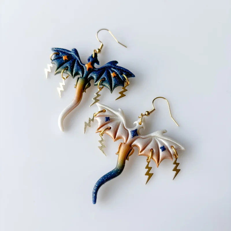 Gorgeous Stud Earrings-STARRY NIGHT DRAGON EARRINGS