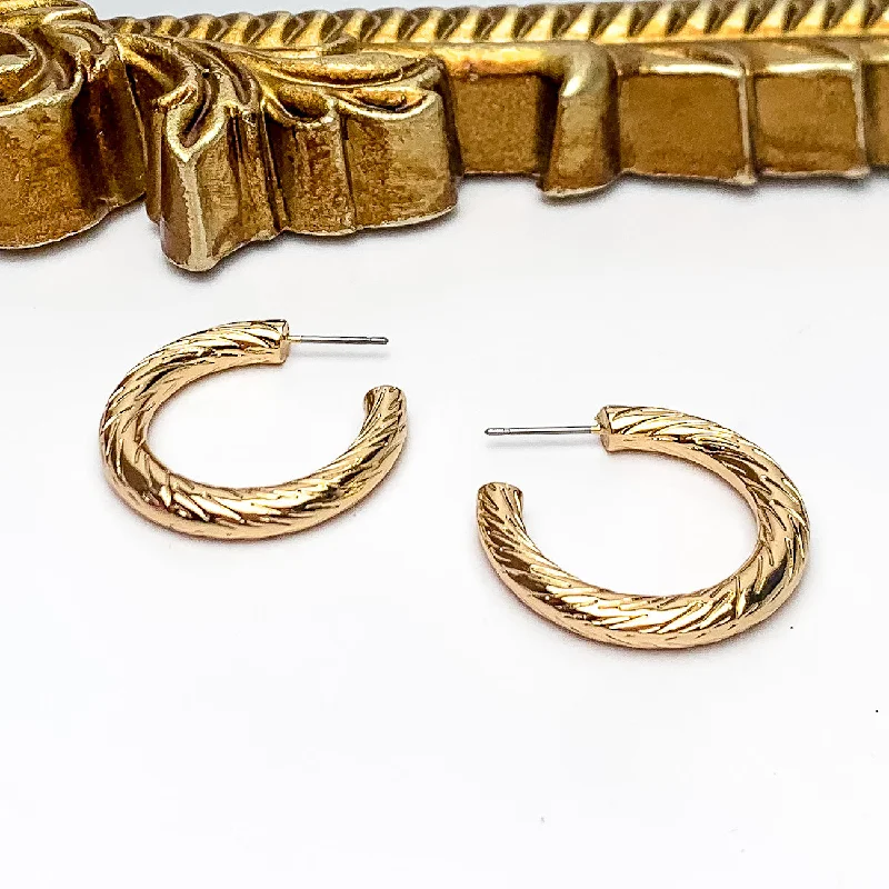 Geometric Drop Earrings-Gold Tone Small Twisted Hoop Earrings