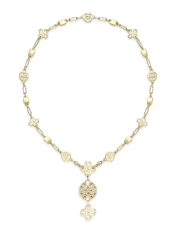 Layered Necklace for Women-Be Bold Yellow Gold Diamond Necklace